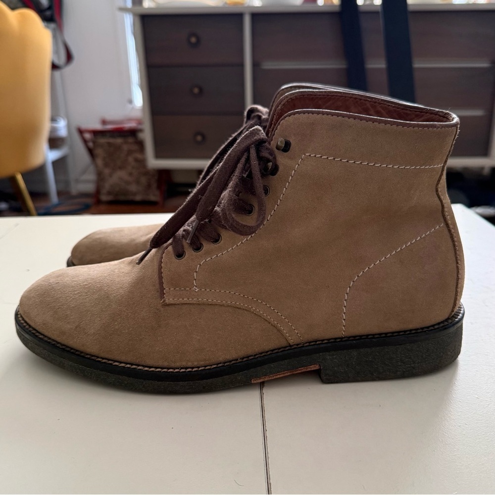 Mr. B’s Men’s Suede Leather Tan Chukka Shoes Ankle Boots Academia Heritage Luxe